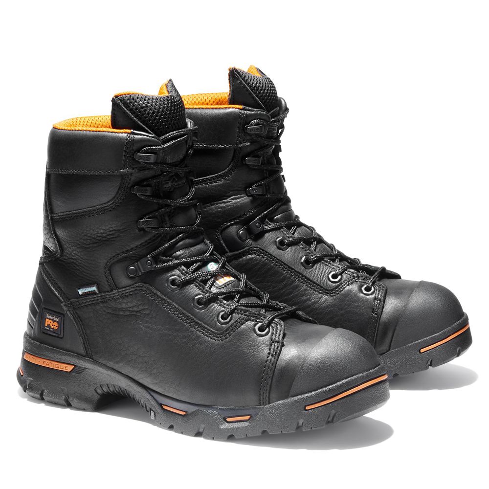 Timberland Mens Work Boots PRO® Endurance 8\" Steel Toe - Black - India WZ8702351